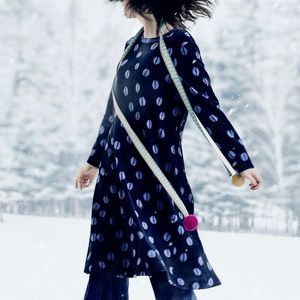 Gudrun Sjoden Midnight Blue Patterned Midi Dress